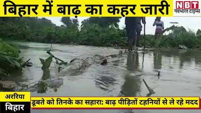 Bihar Flood : बिहार की बाढ़ में डूबते को तिनके का सहारा, सैलाब में गिरे पेड़ों की टहनियां बनीं पीड़ितों की मददगार