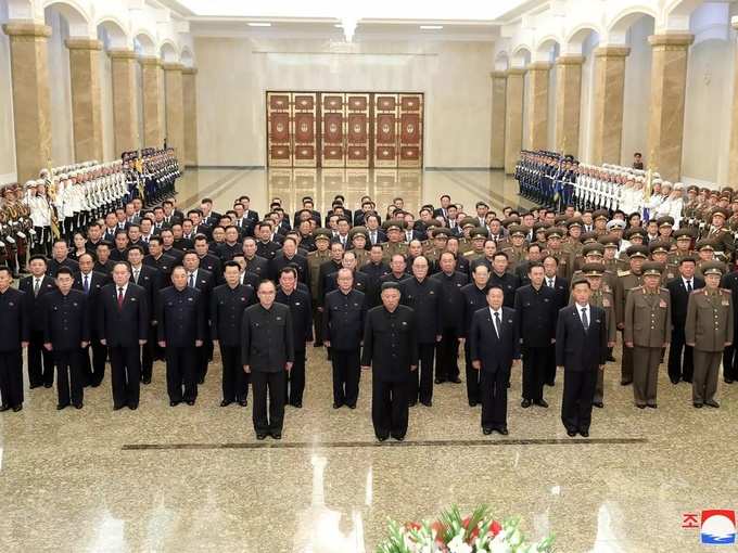 North Korean leader Kim Jong Un visits the Kumsusan Palace of the Sun during national Memorial Day commemorations, in Pyongyang.