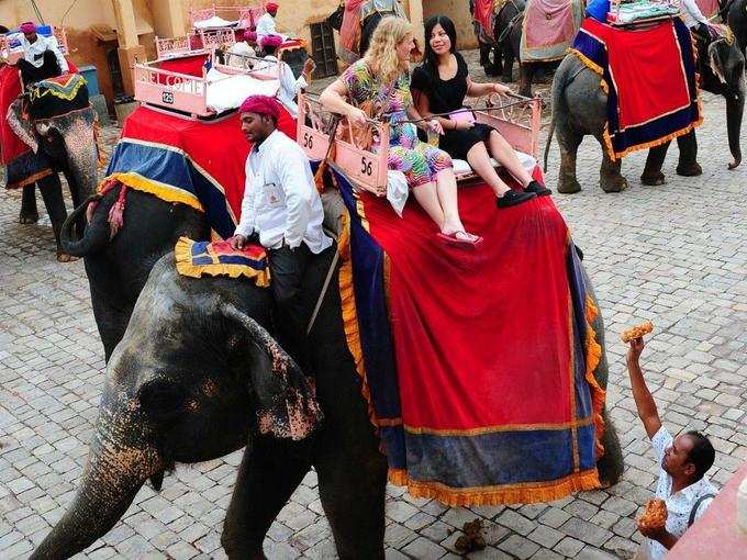 जयपुर में हाथी की सवारी - Elephant Ride in Jaipur in Hindi