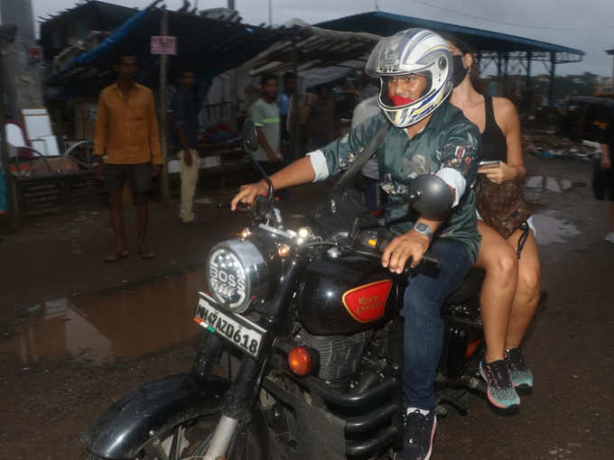 Nora Fatehi enjoying a bike ride