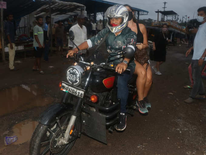 Nora Fatehi enjoying a bike ride