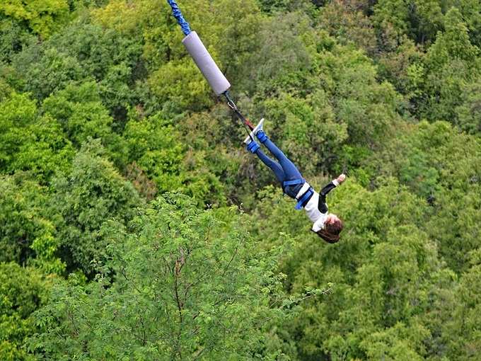 बंजी जंपिंग, सैनिक फार्म - Bungee Jumping, Sainik Farm in Hindi