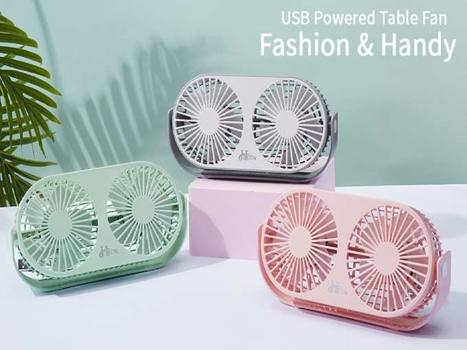 Portable Table Cooling Handheld Rechargeable Fan USB 2