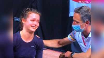Nina Sterckx tears: चानू से मुकाबले में हाथ से फिसला मेडल और आंसुओं में डूब गई 18 साल की यह चैंपियन वेटलिफ्टर