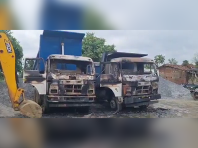 Jharkhand News : झारखंड में रोड कंस्ट्रक्शन कंपनी के कैम्प पर अपराधियों का हमला, कई गाड़ियों को किया आग के हवाले