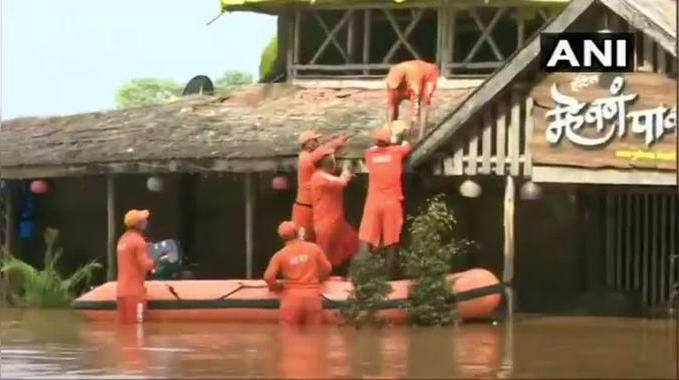 महाराष्ट्र बाढ़: जिंदगी बचाने के लिए होटल की छत पर खड़ा हो गया था डॉग, NDRF ने उसे बचाया, देखें वीडियो 