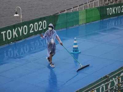 महामारी से त्रस्त ओलिंपिक पर धूप के बाद तूफान और बारिश की मार