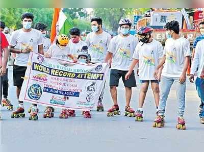 విశాఖ టు గుంటూరు స్కేటింగ్.. ఇదో వరల్డ్ రికార్డ్, వినూత్నంగా