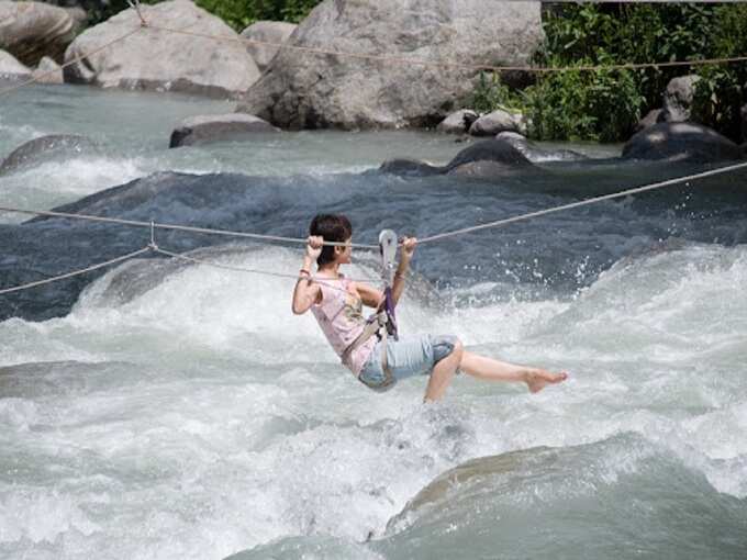 मनाली में रिवर क्रॉसिंग - River Crossing in Manali in Hindi