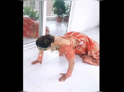 Viral Video: ವಿವಾಹದ ಲೆಹೆಂಗಾ ಧರಿಸಿ ವ್ಯಾಯಾಮ: ಗಮನ ಸೆಳೆದಿದೆ ವಧುವಿನ ಫಿಟ್ನೆಸ್ ಮಂತ್ರ