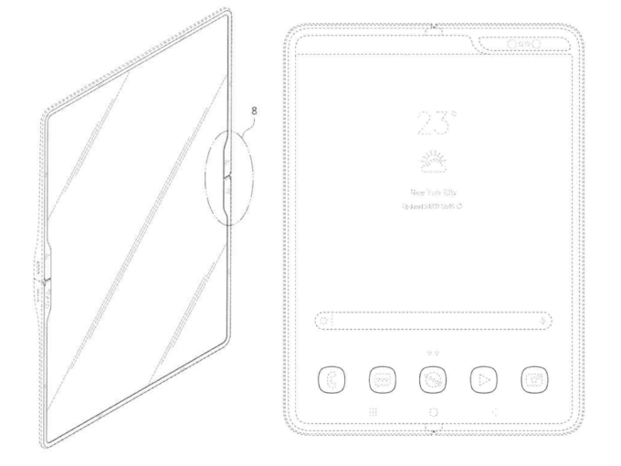 Samsung tablet with a flexible display cover..