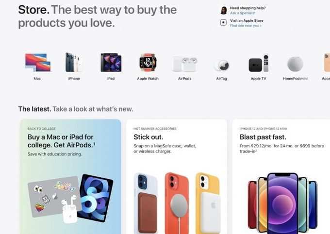 Apple Online Store New Look