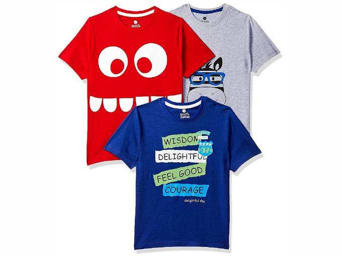 Cloth Theory Boy&#39;s Regular Fit T-Shirts (Pack of 3)