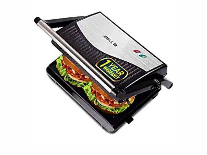 iBELL Hold The World Digitally! SM515 750 Watt Panini Grill Sandwich Maker with Floating Hinges, Black