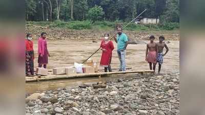 മാസ്‌കും സാനിറ്റൈസറും ചങ്ങാടത്തിലെത്തി....ആദിവാസികള്‍ക്ക് ആശ്വാസം, വീഡിയോ