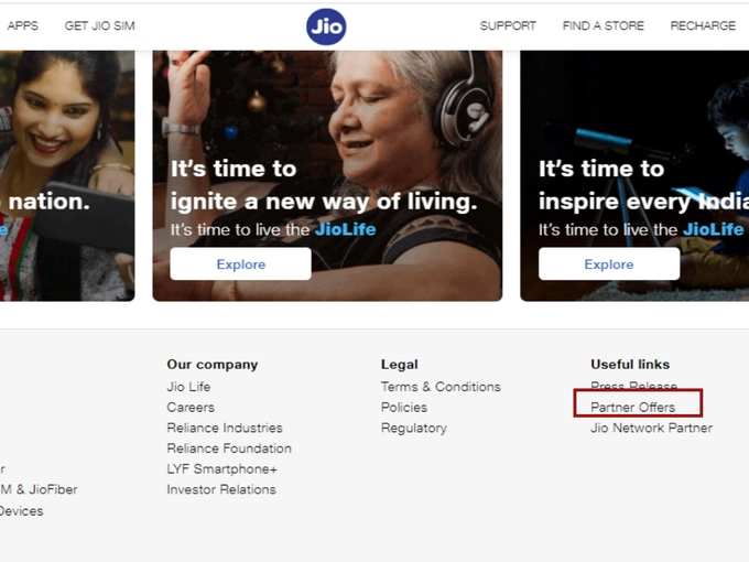 Jio partner offers