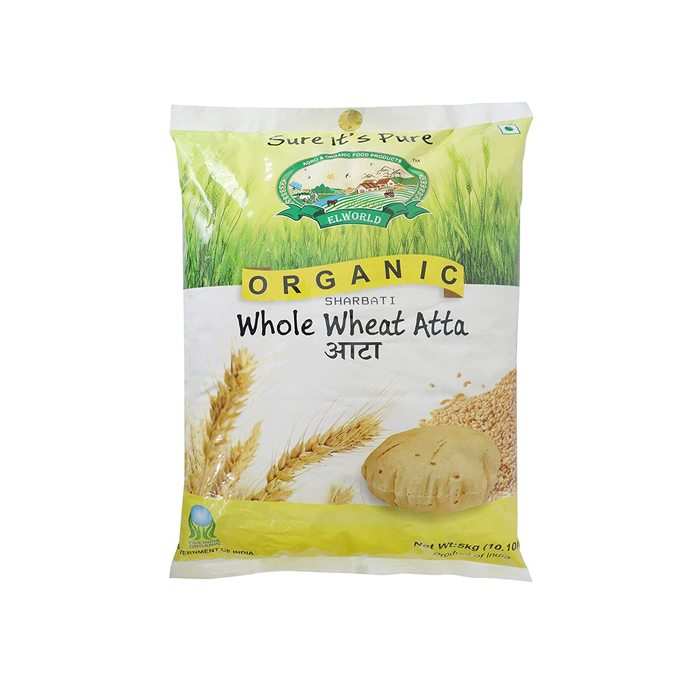 Elworld Agro &amp; Organic Food Products Sharbati Whole Wheat Chakki Atta/Flour Fresh 5 Kg Premium