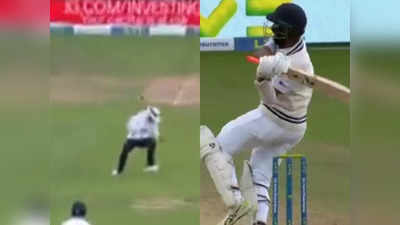 Cheteshwar Pujara Pull shot: चेतेश्वर पुजारा के पुल शॉट पर बाल बाल बचे अंपायर रिचर्ड केटलब्रो, ऐसे किया खुद का बचाव