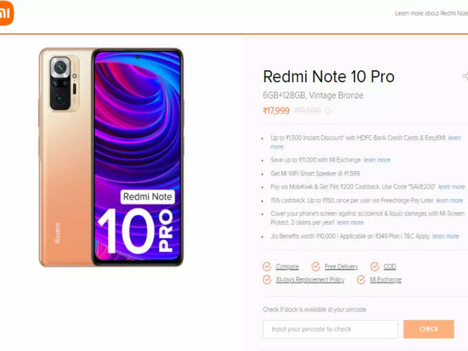 redmi note 10 pro offers