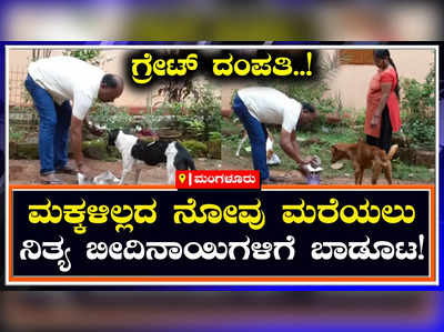 ಮಕ್ಕಳಿಲ್ಲದ ನೋವು ಮರೆಯಲು ನಿತ್ಯವೂ ಬೀದಿ ನಾಯಿಗಳಿಗೆ ಎರಡೊತ್ತು ಬಾಡೂಟ ನೀಡುವ ದಂಪತಿ!