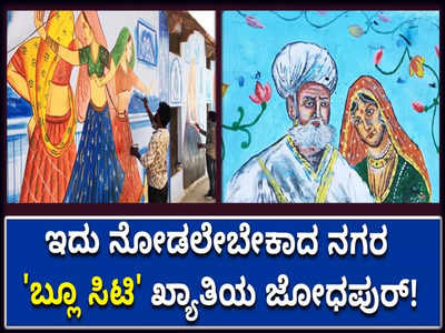 ಪ್ರವಾಸಿಗರನ್ನು ಆಕರ್ಷಿಸುತ್ತಿರುವ ರಾಜಸ್ಥಾನದ ಬ್ಲೂ ಸಿಟಿ ಖ್ಯಾತಿಯ ಜೋಧಪುರ್ ನಗರದ ಗೋಡೆಗಳ ಮೇಲಿನ ವರ್ಣಚಿತ್ರ!