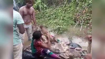 पुरामुळे गावाचा संपर्क तुटला; उपचाराअभावी बालिकेनं नदी काठावर सोडला जीव