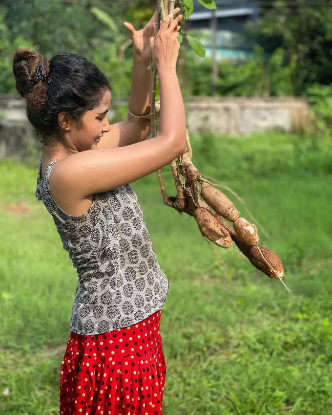 సోఫాలో అలా పడుకొని.. మలయాళీ ముద్దుగుమ్మ అనుపమ గ్లామర్ షో