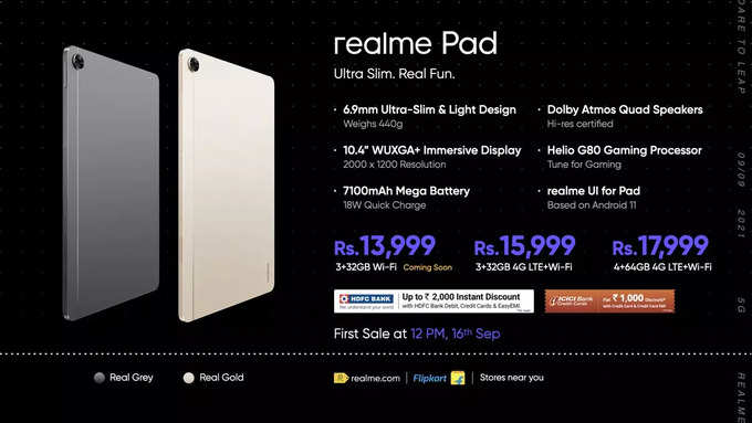 Realme Pad Price In India