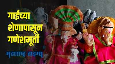Ganpati Festival : चिपळूणमध्ये एका युवकानं बनवली शेणापासून गणेश मूर्ती,मुंबई-पुण्यातुन मागणी