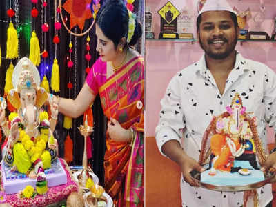 Ganesh chaturthi:  सेलिब्रिटींच्या घरी अवतरला बाप्पा