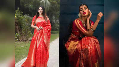 त्योहारों पर सजने-संवरने का मन है, तो ये लाल रंग की खूबसूरत Kanjivaram Saree रहेंगी बेस्ट