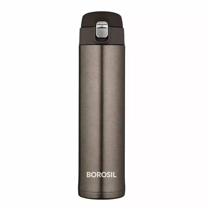 Borosil Stainless Steel Hydra Nova - Vacuum Insulated Flask Water Bottle, 500 ML, Titanium