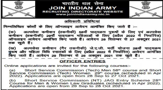 Indian Army Recruitment 2021