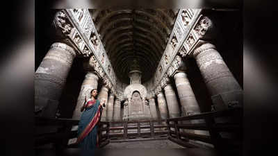 supriya sule at ajanta and ellora caves: ऐतिहासिक अजिंठा, वेरूळ लेण्यांच्या सौंदर्याने हरखून गेल्या खासदार सुप्रिया सुळे