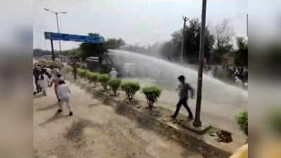 Farmers Protest: शेतकरी आंदोलक -पोलिसांची पुन्हा धुमश्चक्री; आंदोलकांवर पाण्याचा मारा