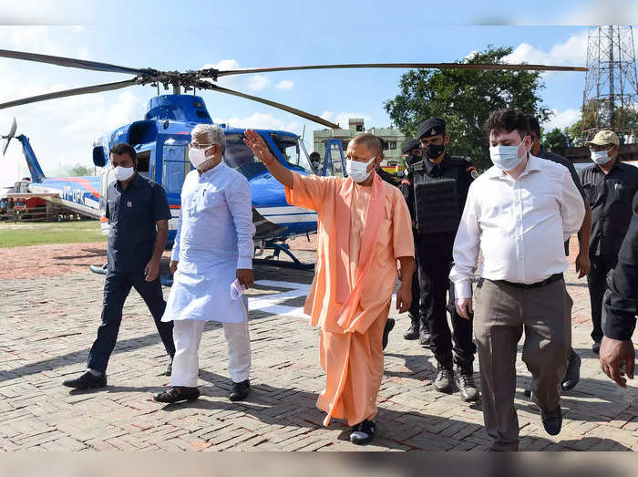 Sitapur: Uttar Pradesh CM Yogi Adityanath arrives to launch development works of...