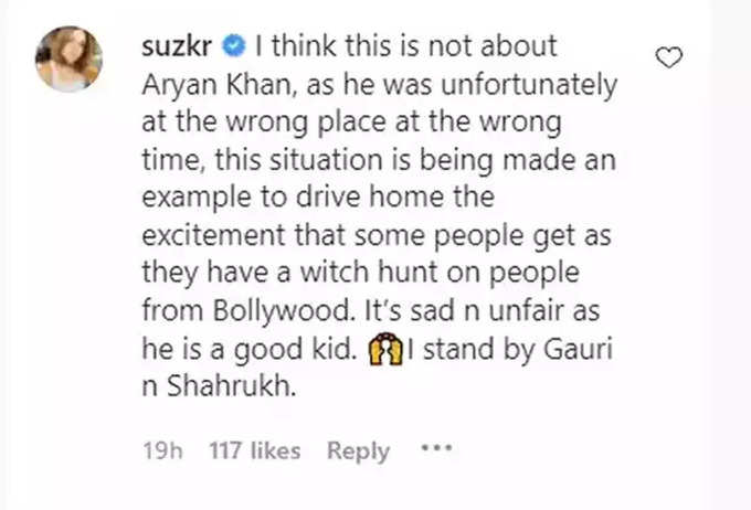 Sussanne-khan Post for Aryan