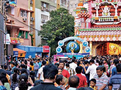 মণ্ডপের দ্বার খুলতেই ঢল দর্শনার্থীদের