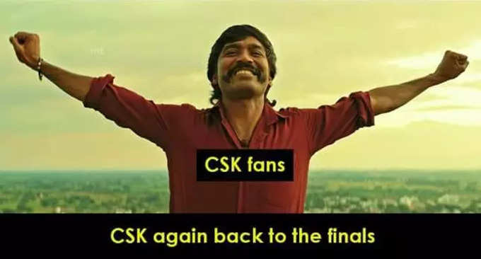 MS Dhoni Finishes off in style : இறுதிப்போட்டிக்குள் CSK... தோனி அடித்த Finishing Shot.. தெறிக்கவிடும் மீம்கள்...