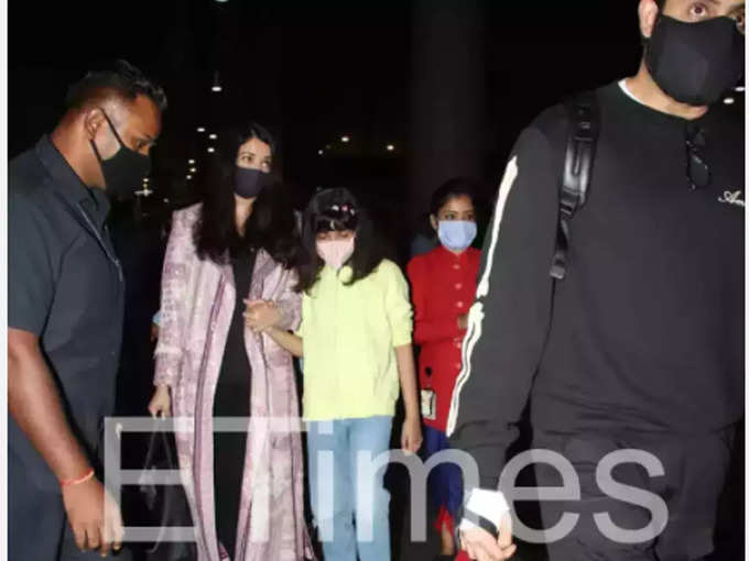 Aishwarya Rai Aaradhya and Abhishek returned to Mumbai
