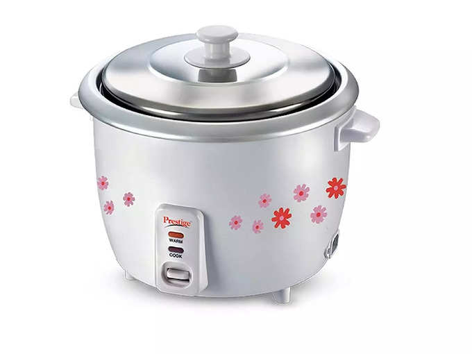 Prestige PRWO 1.8-2 700-Watts Delight Electric Rice Cooker with 2 Aluminium Cooking Pans - 1L, Grey