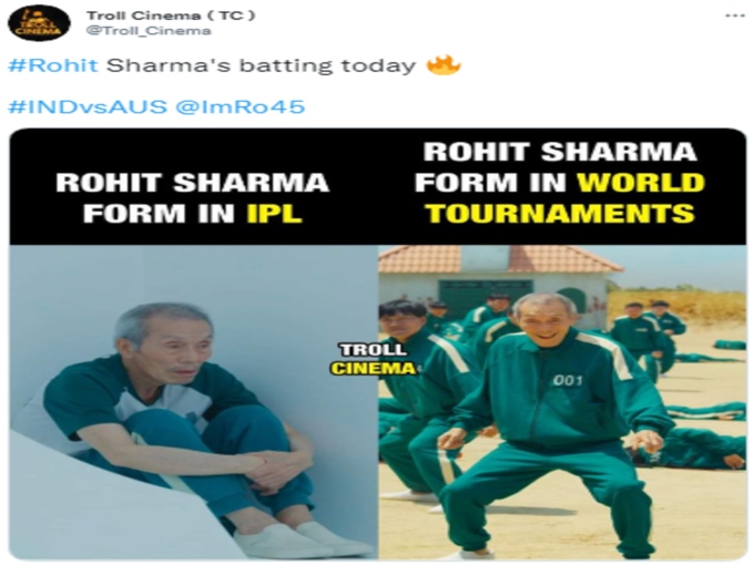 Ind vs Aus Rohit Sharma Memes