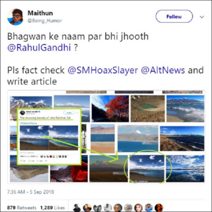 Fact Check: No, Rahul Gandhi is Not Sharing Images From Internet as That From His Kailash Mansarovar Yatra