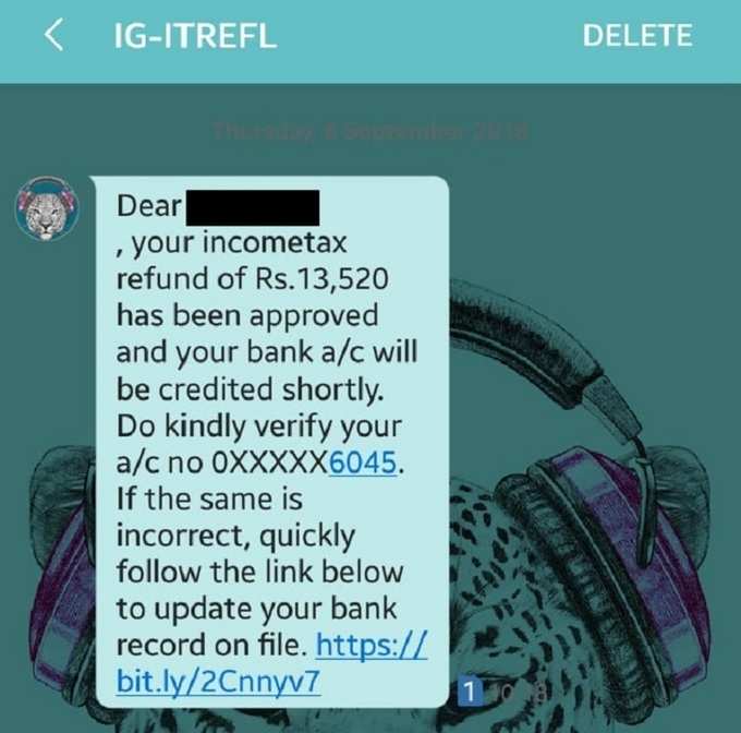 phishing messages on phones frauds pose as income tax department banks