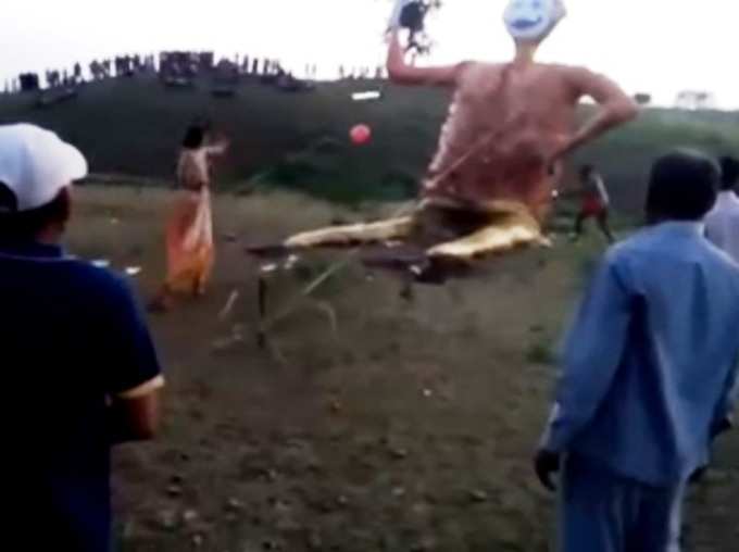 Ravan Dahan Went Wrong Video Goes Viral on Facebook