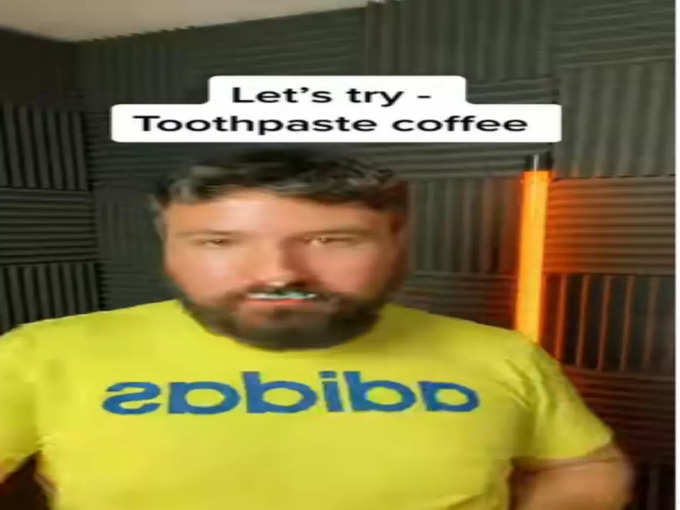 Man makes toothpaste coffee