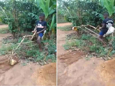 Desi Jugaad: बच्चे ने मिट्टी उठाने के लिए बनाई देसी JCB, वीडियो देखकर हैरान हो जाएंगे आप!