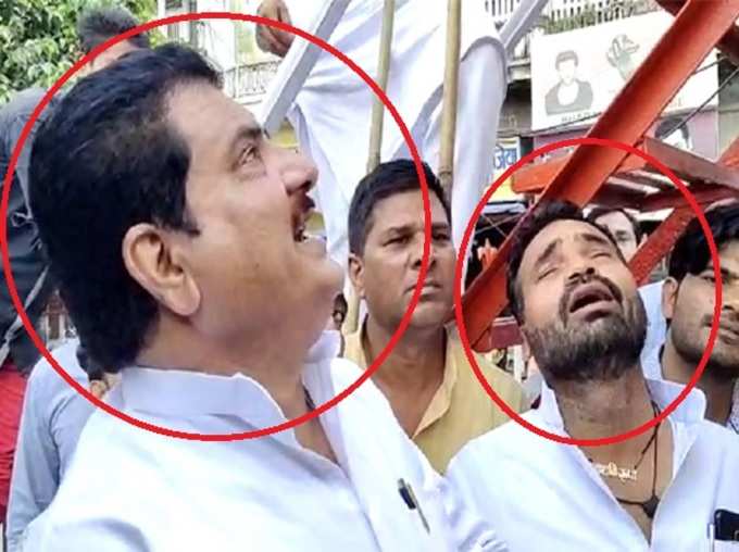 Samajwadi Party Leader Firoz Khan Started Crying Bitterly In Front Of Gandhi Statue Video Gies Viral