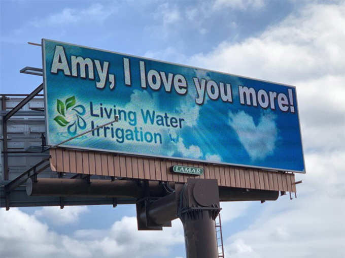 Meet Amy, Whose Name Shines on The Billboards Claiming I Love You More