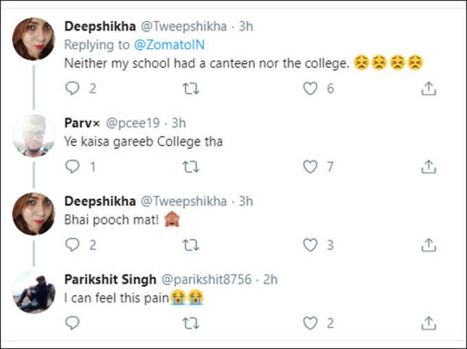 Zomato Asks What do you miss the most about your college canteen and Twitter Users Answers it the Best